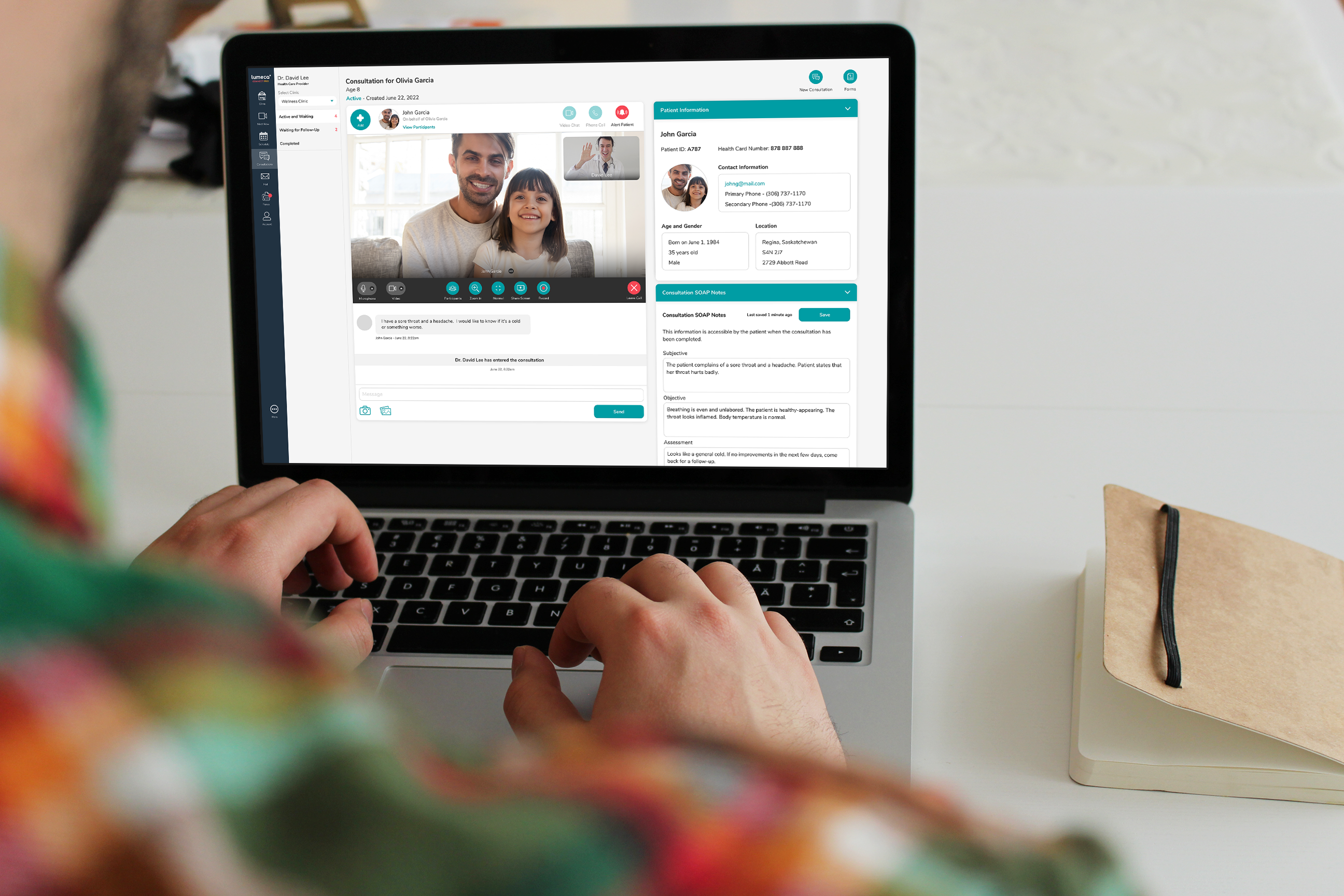 shows the video chat feature