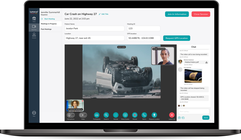 laptop with the video chat feature on the screen
