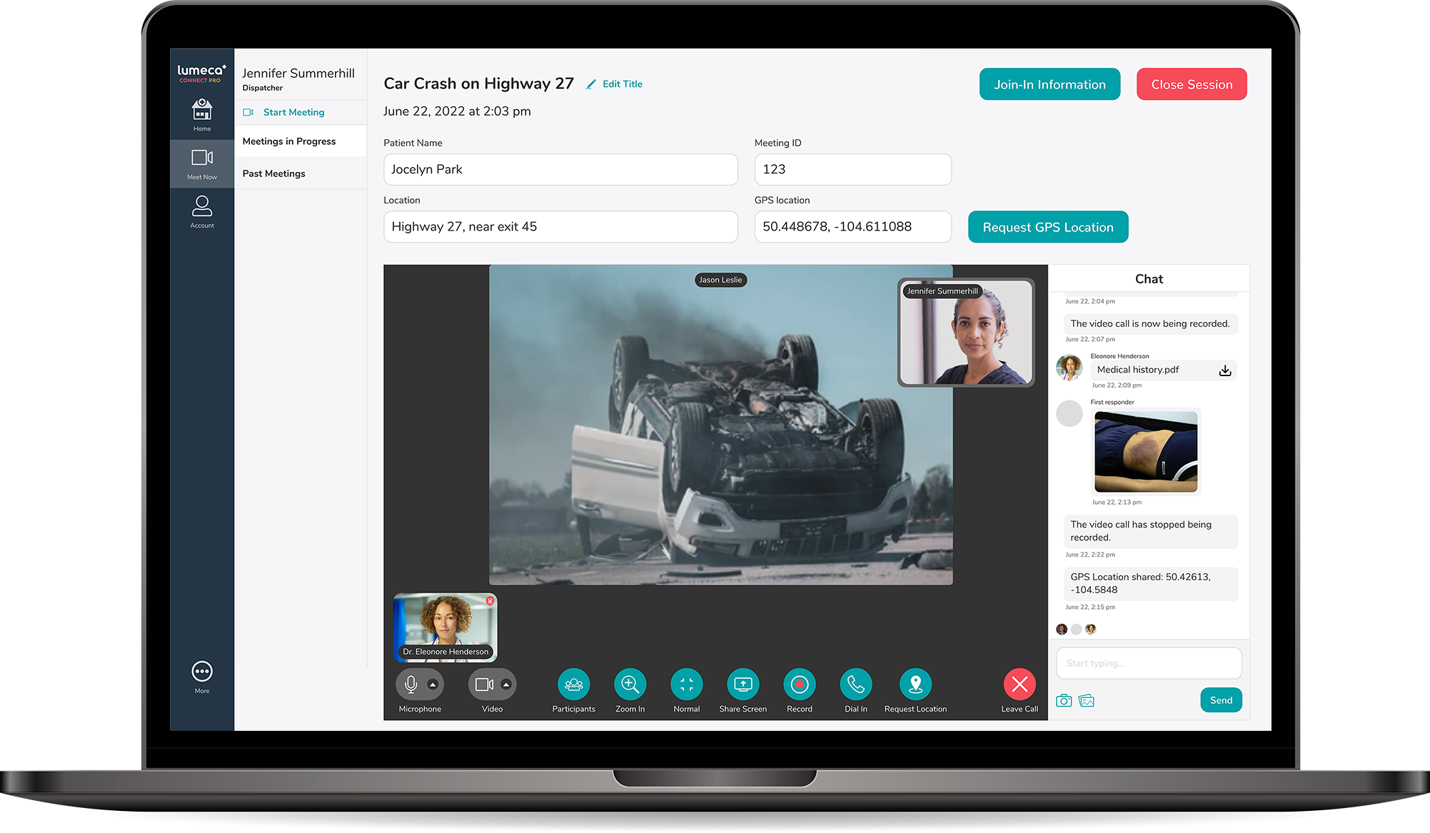 laptop with the video chat feature on the screen