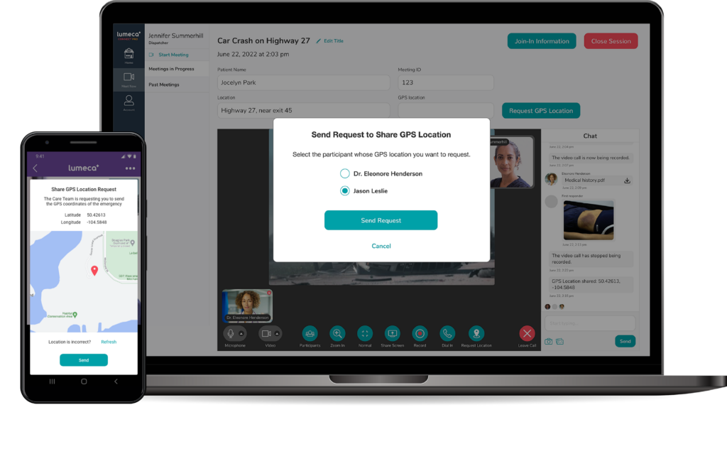 laptop and an android phone with screenshots of the gps feature